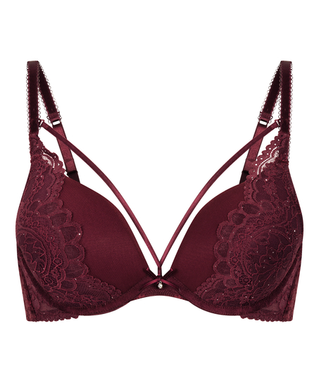 Soutien-gorge push-up &agrave; armatures pr&eacute;form&eacute; Isadora, Rouge