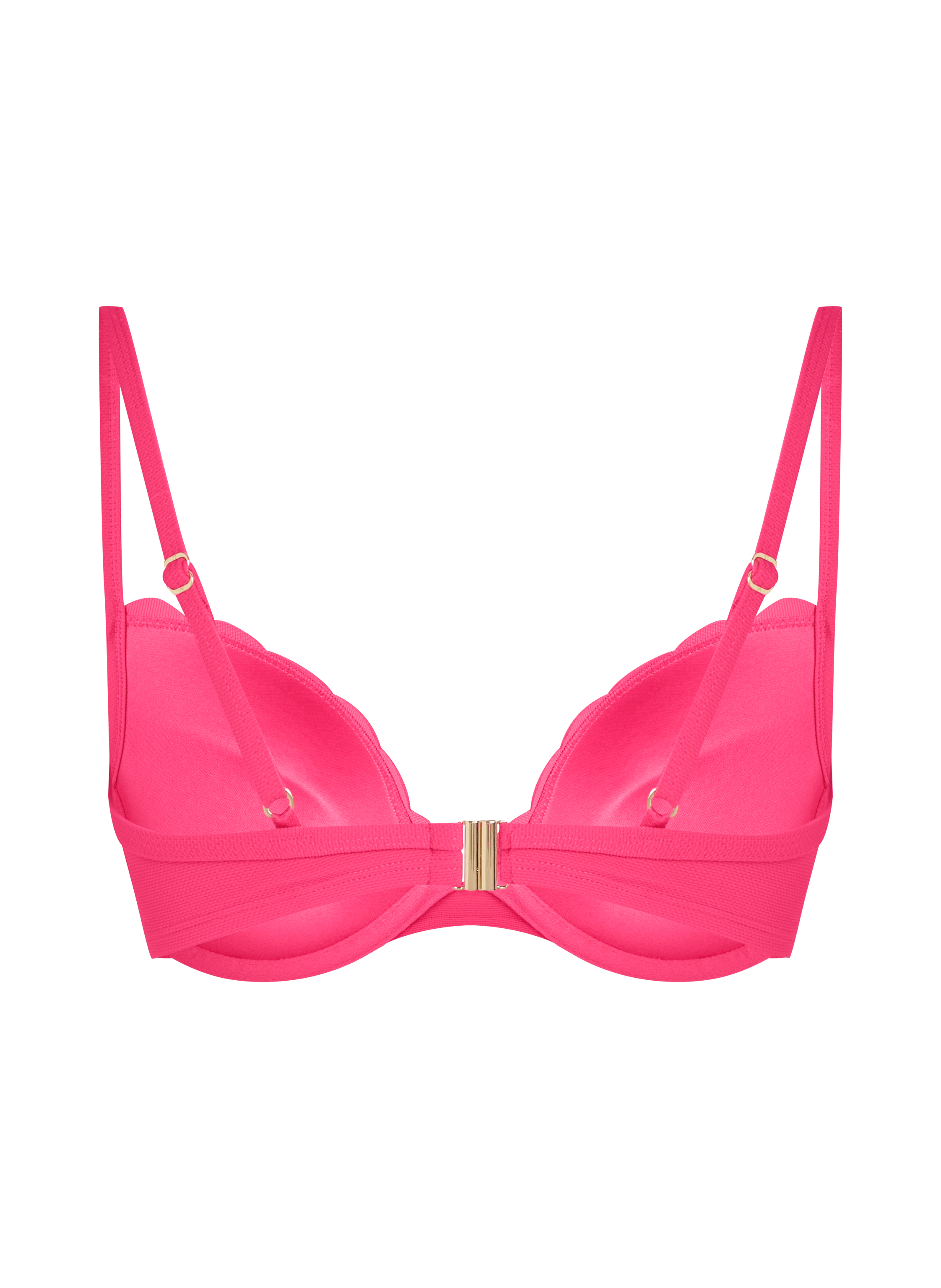 Haut de bikini à armatures à effet push-up préformé Scallop Taille A - E, Rose, main
