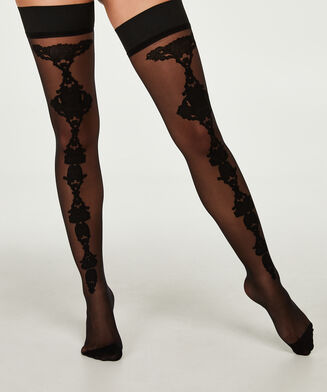 Bas autofixants Tattoo Effect, Noir