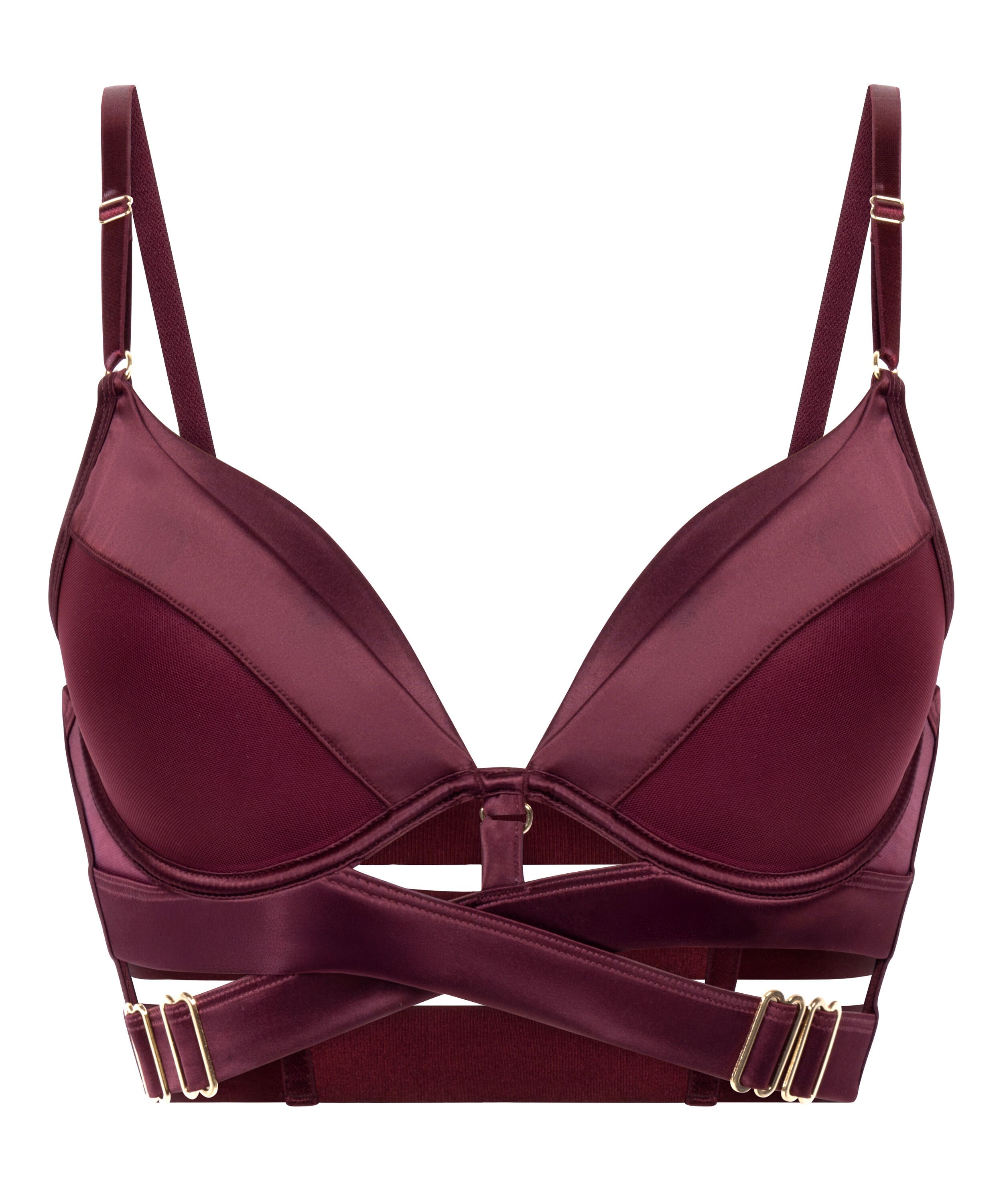 Soutien-gorge &agrave; armatures longline push-up pr&eacute;form&eacute; Colette, Rouge
