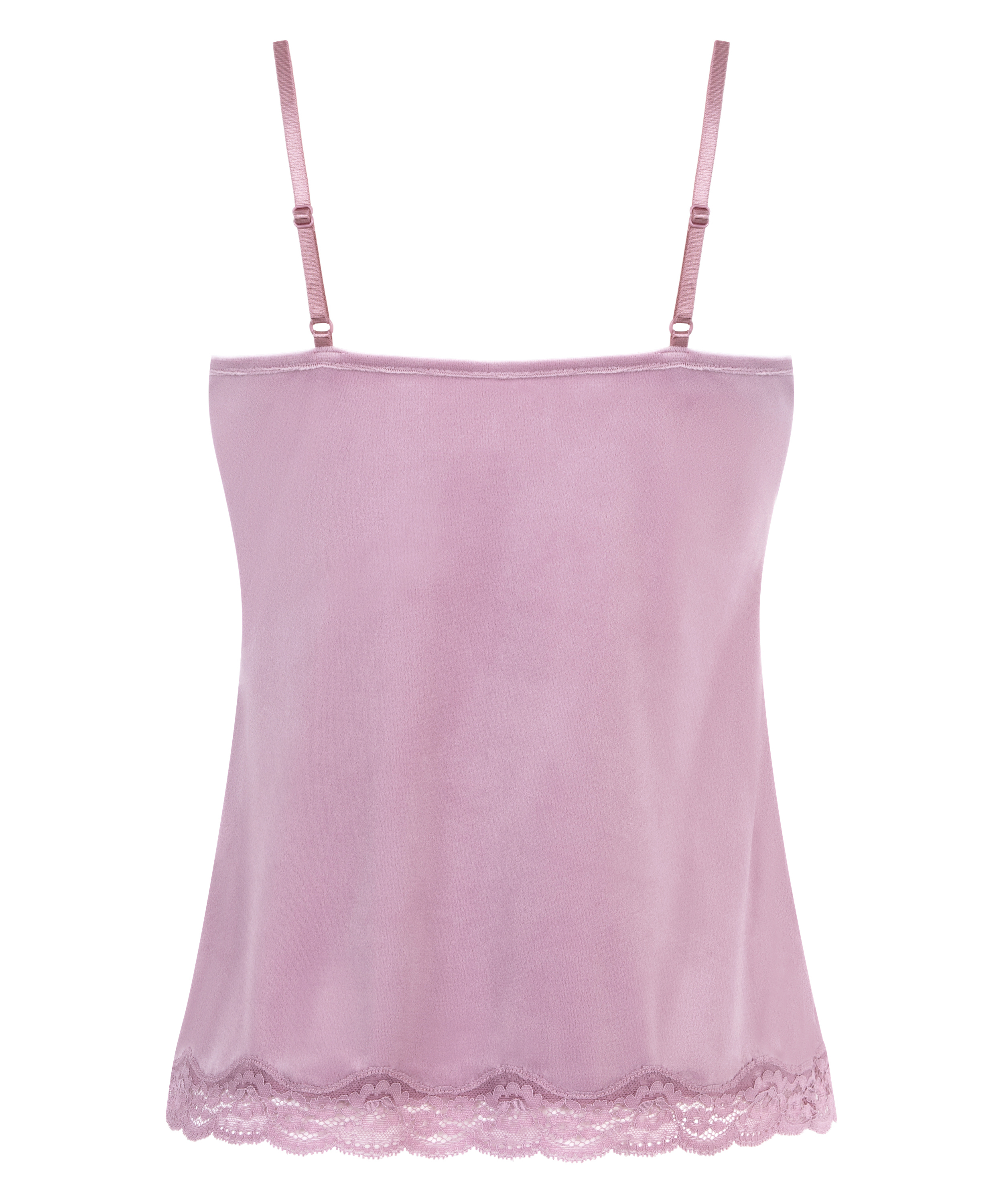 Camisole velours Dentelle, Violet, main