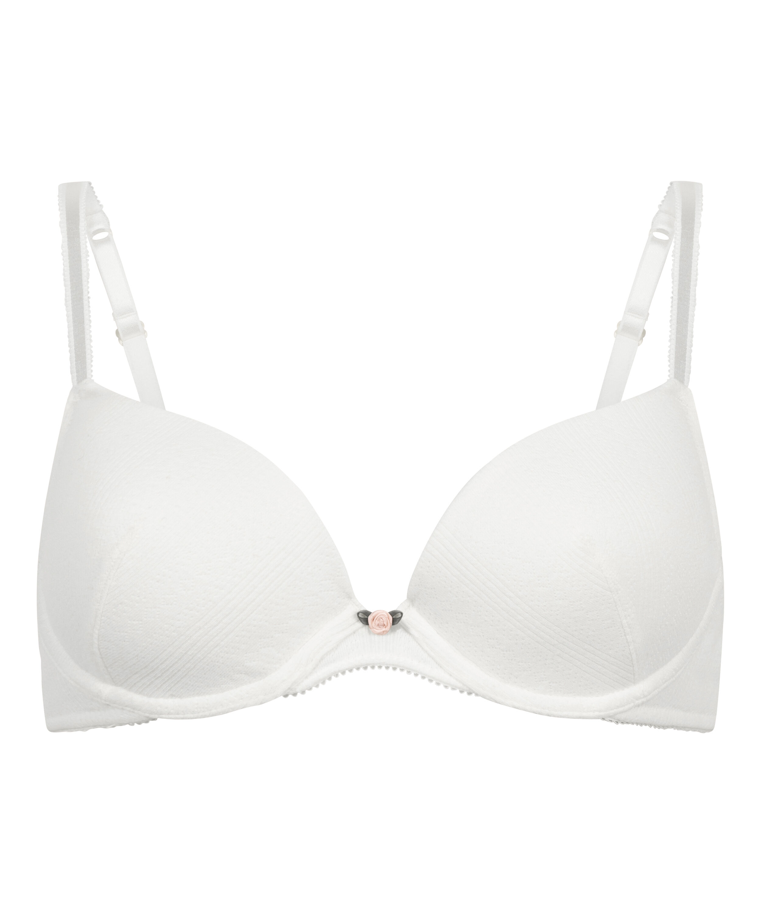 Soutien-gorge &agrave; armatures rembourr&eacute; Pointelle, Blanc
