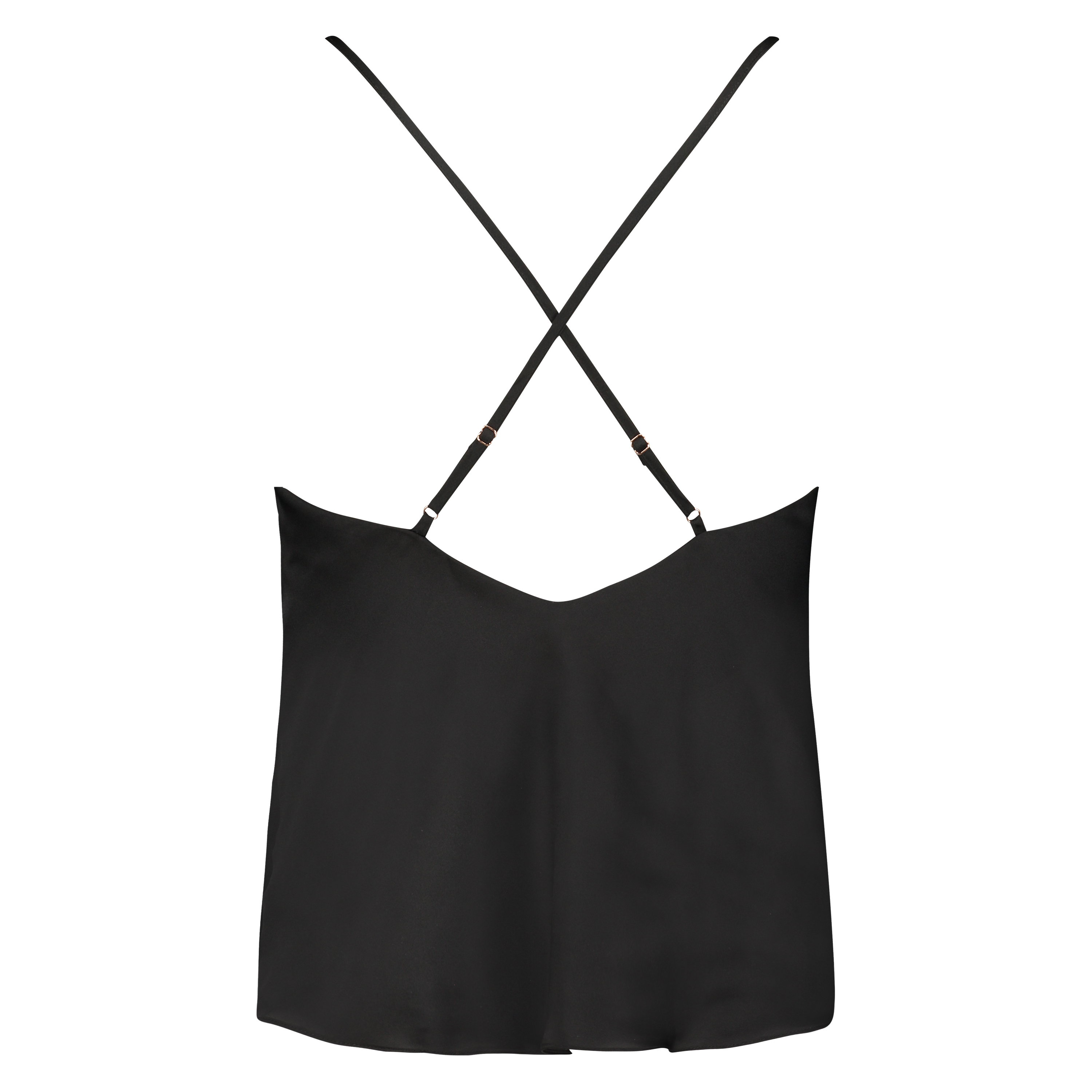 Camisole satin, Noir, main