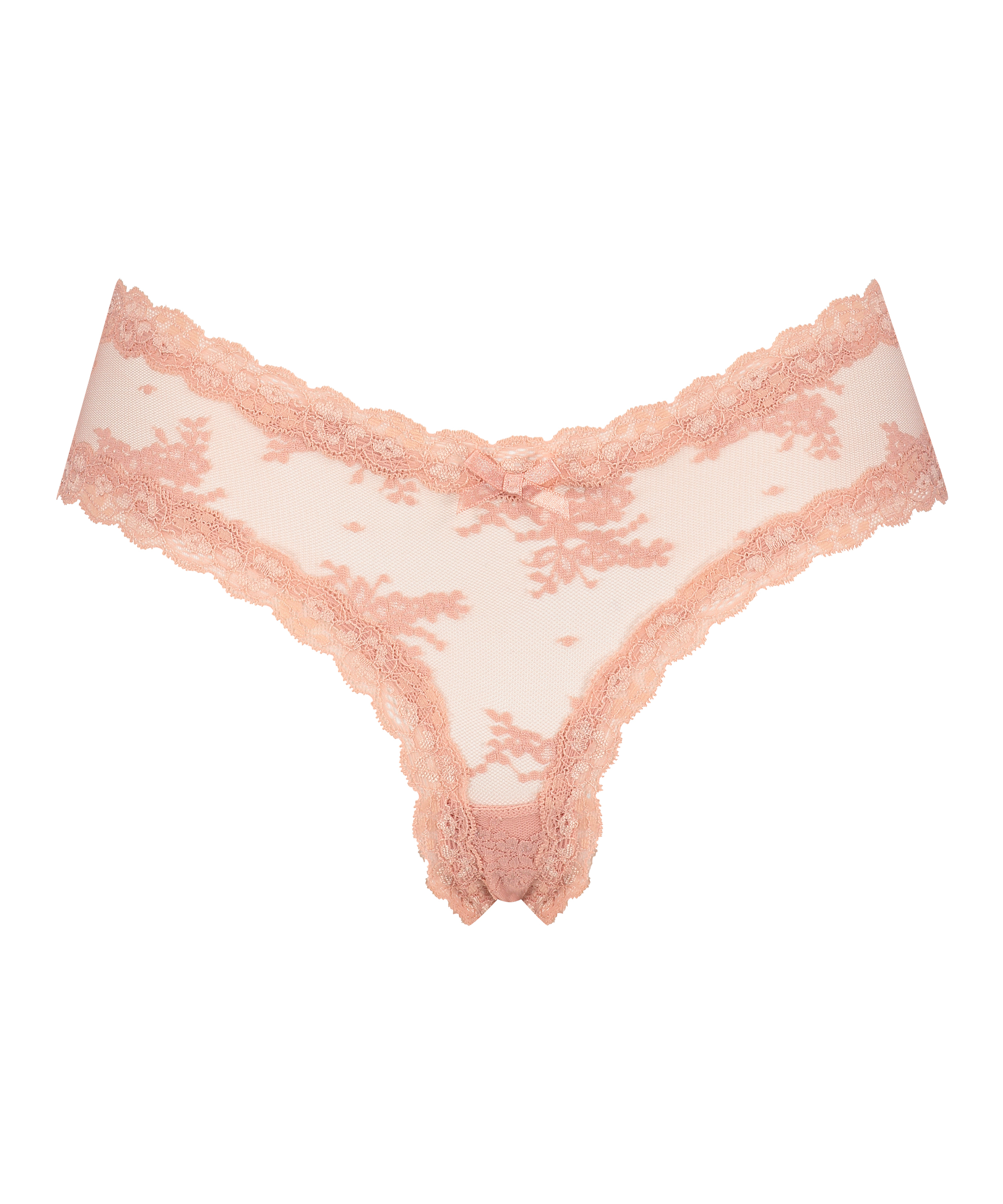 Slip brésilien V-shape Mesh, Rose, main