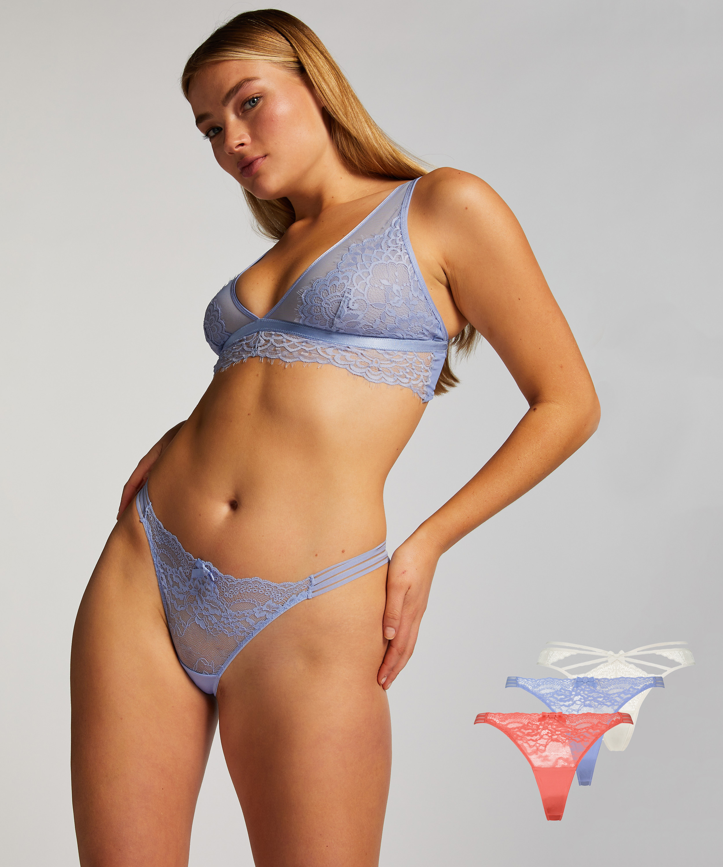 Lot de 3 strings, Rose, main