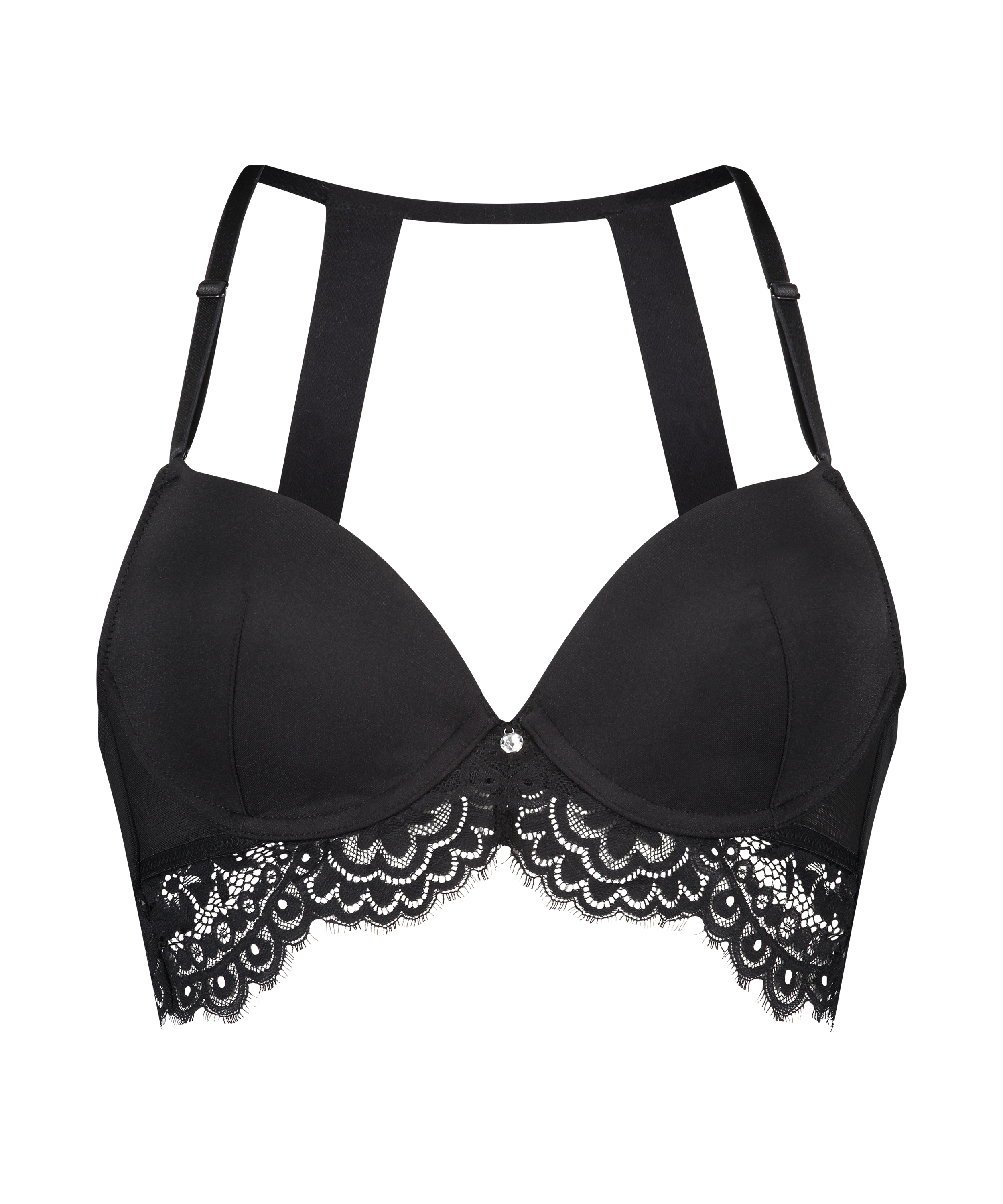 Soutien-gorge long rembourr&eacute; &agrave; armatures Grace, Noir, main