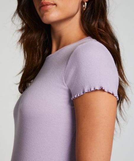 Chemise &agrave; manches courtes en coton, Violet