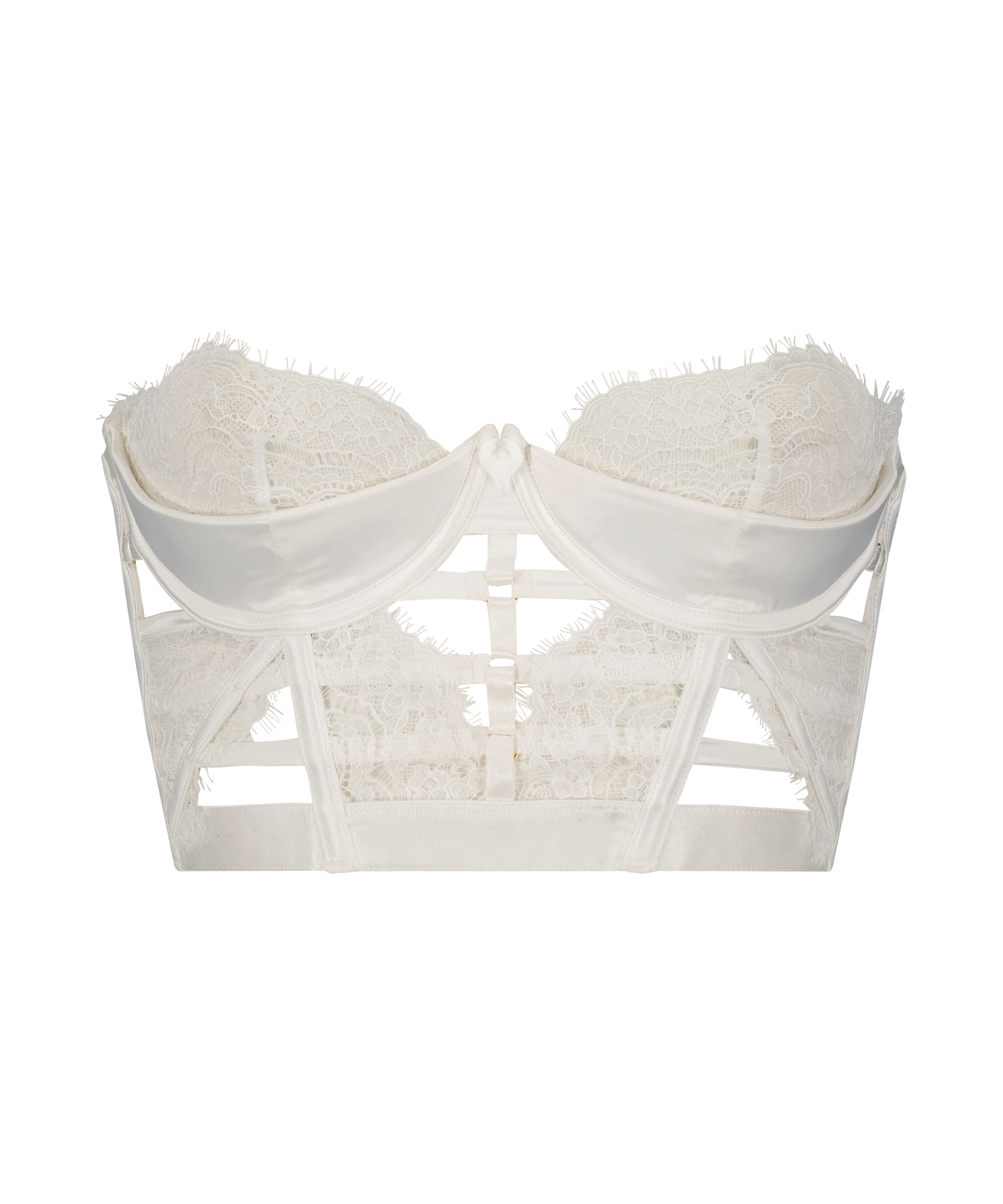 Soutien-gorge à armatures non rembourré longline Seraphina, Blanc, main