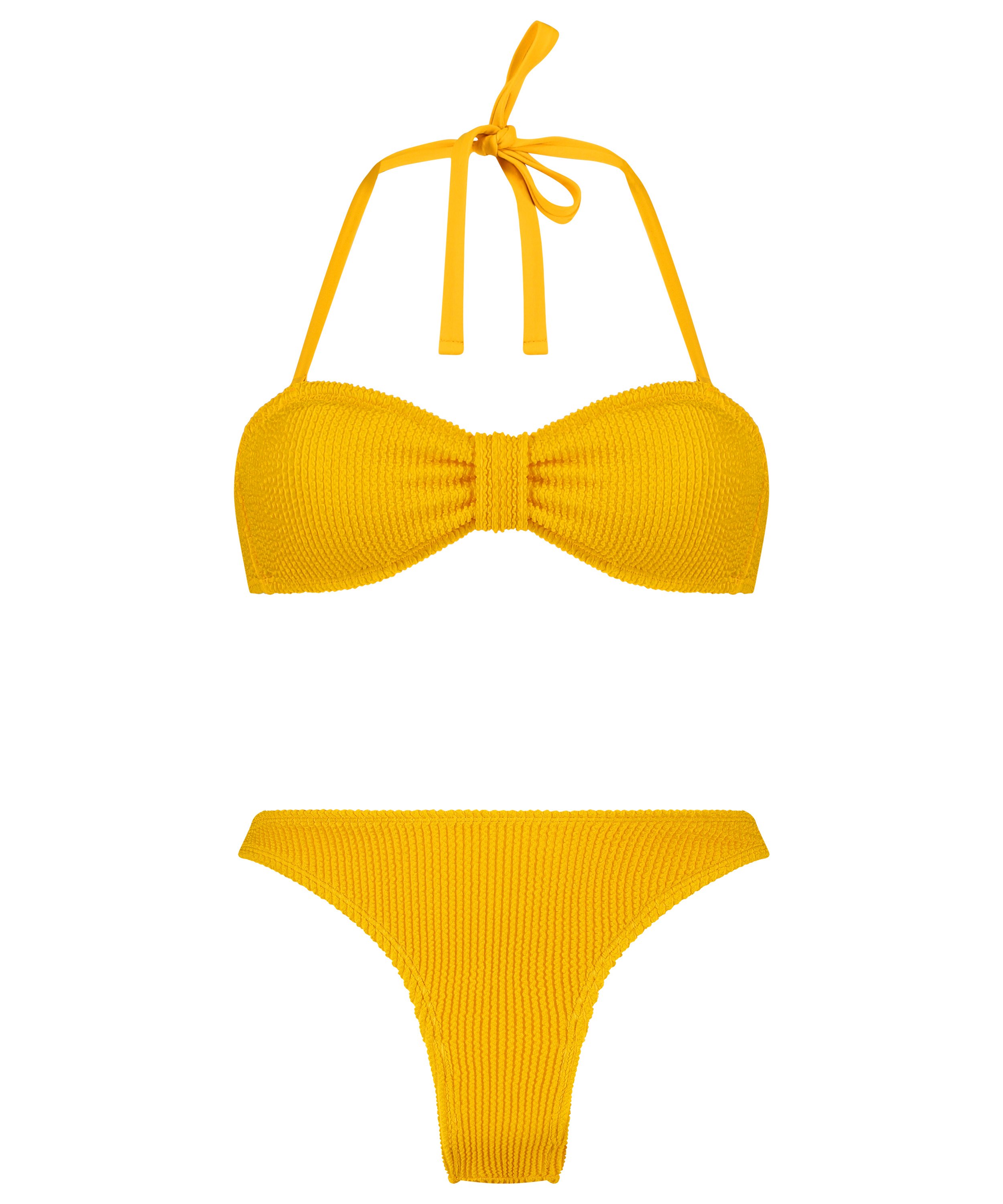 Tenue de bikini Crinkle, Jaune, main