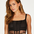 Top corset en maille Love Me, Noir