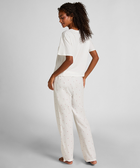 Pyjama en coton imprimé, Blanc