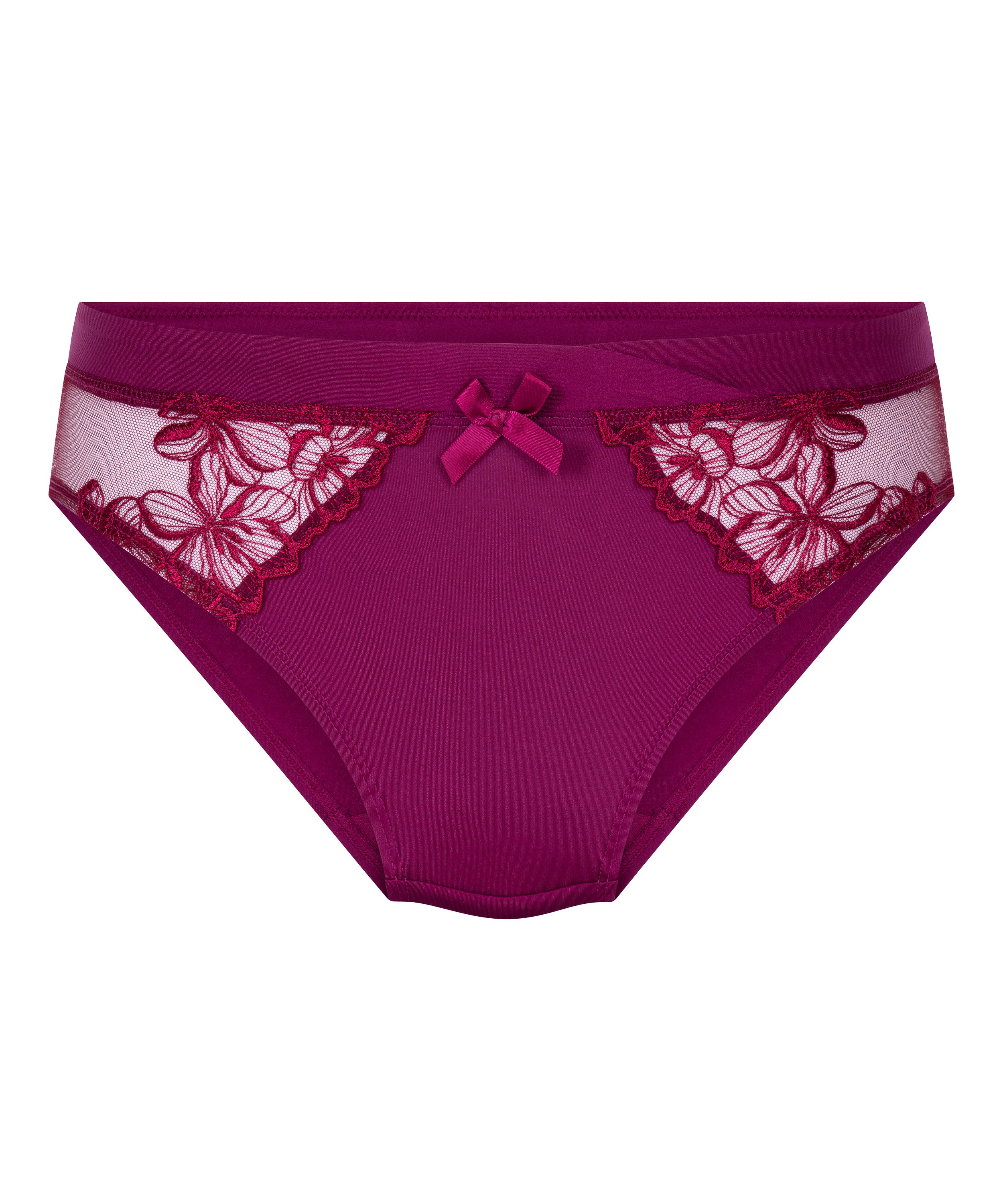 Culotte brésilienne jambe haute Margot, Violet, main
