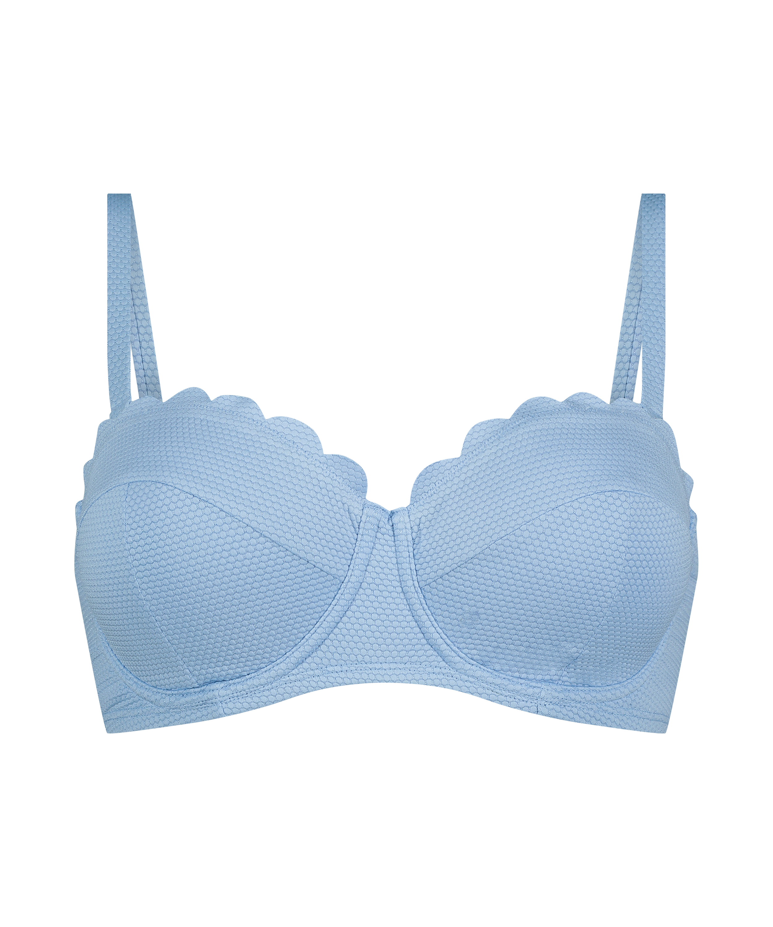 Haut de bikini &agrave; armatures &agrave; effet push-up pr&eacute;form&eacute; Scallop Taille A - E, Bleu, main