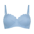 Haut de bikini &agrave; armatures &agrave; effet push-up pr&eacute;form&eacute; Scallop Taille A - E, Bleu
