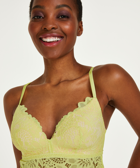 Soutien-gorge pr&eacute;form&eacute; sans armatures longline Shiloh, Jaune