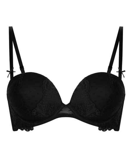 Soutien-gorge maximiseur préformé sans bretelles Posie, Noir