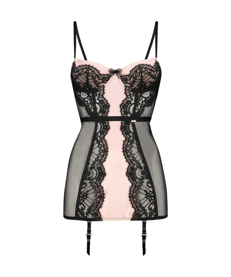 Slip dress Amelia à armature préformée, Noir