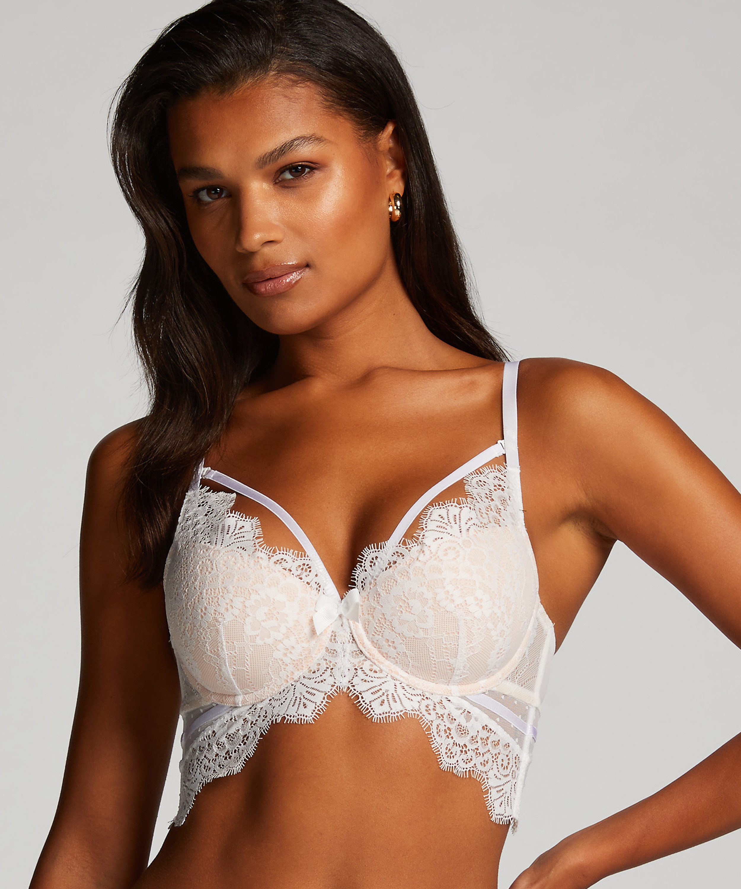 Soutien-gorge à armatures préformé longline Marilee, Blanc, main