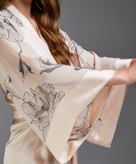 Kimono satin Lotus, Rose