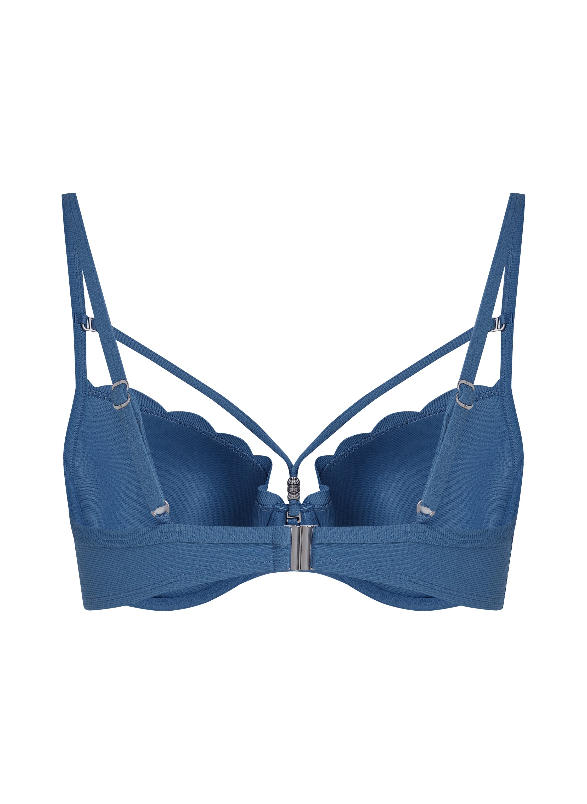 Haut de bikini préformé à armatures Scallop, Bleu, main