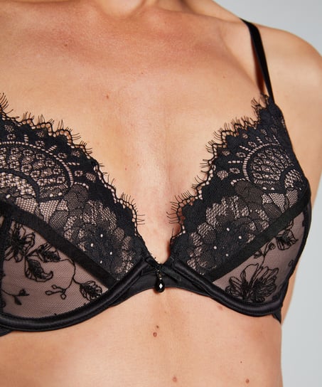 Soutien-gorge &agrave; armatures pr&eacute;form&eacute; push-up Sia, Noir