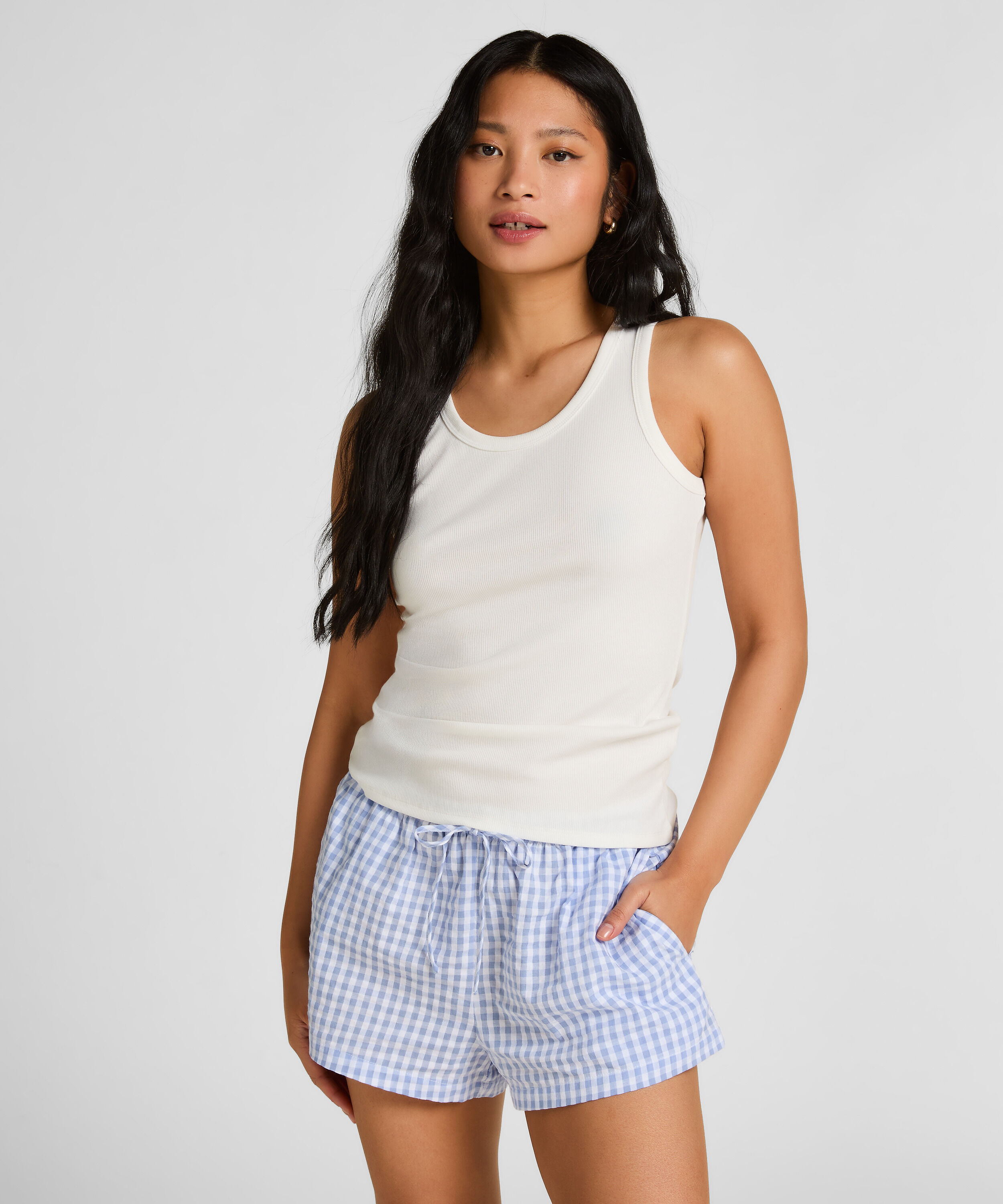 Short Seersucker, Bleu