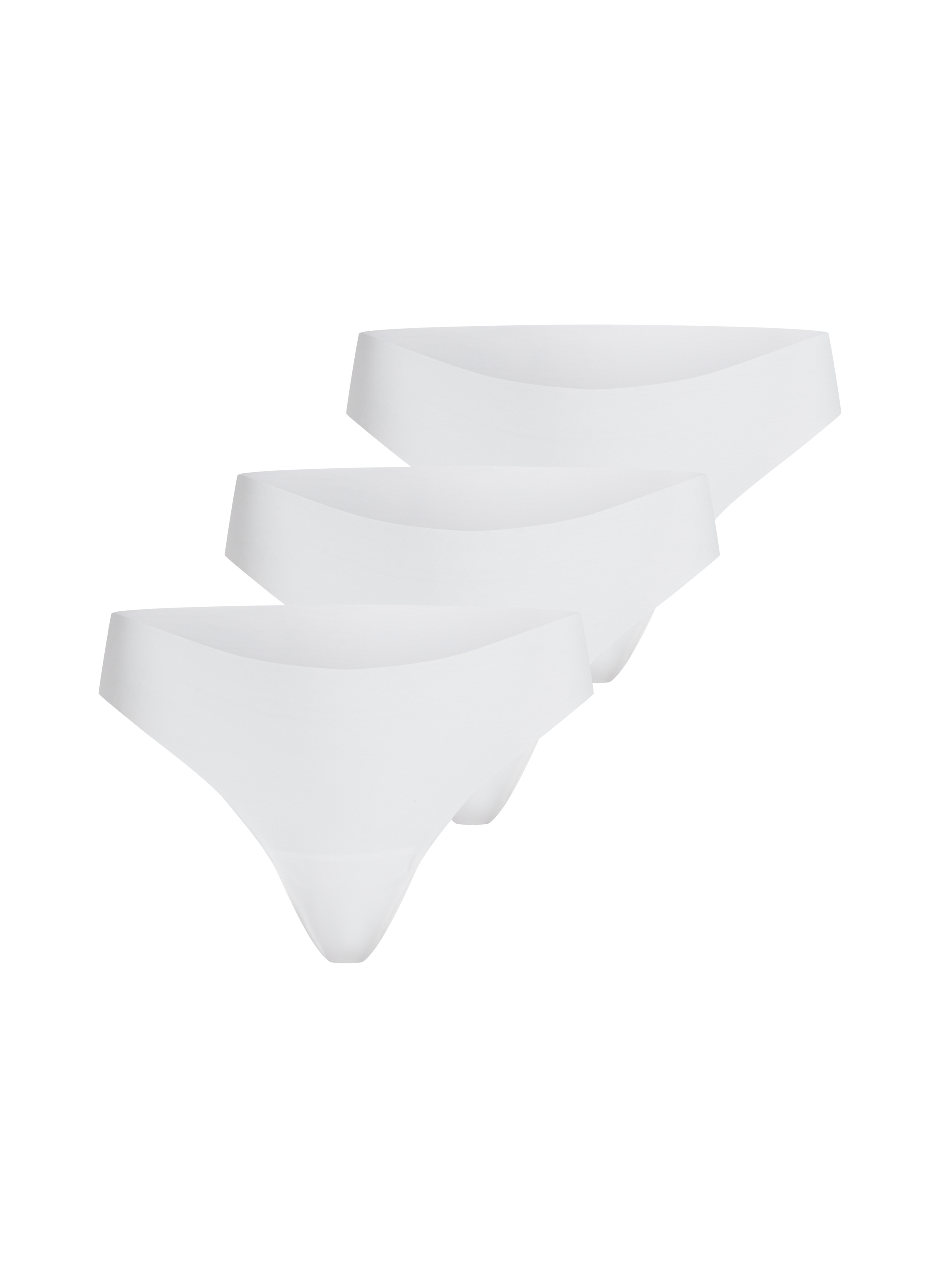 Lot de 3 strings invisibles avec dentelle à l'arrière, Blanc, main