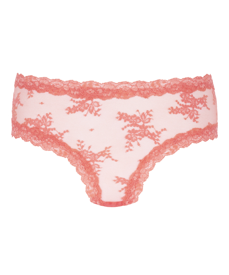 Slip br&eacute;silien V-shape Mesh, Rose