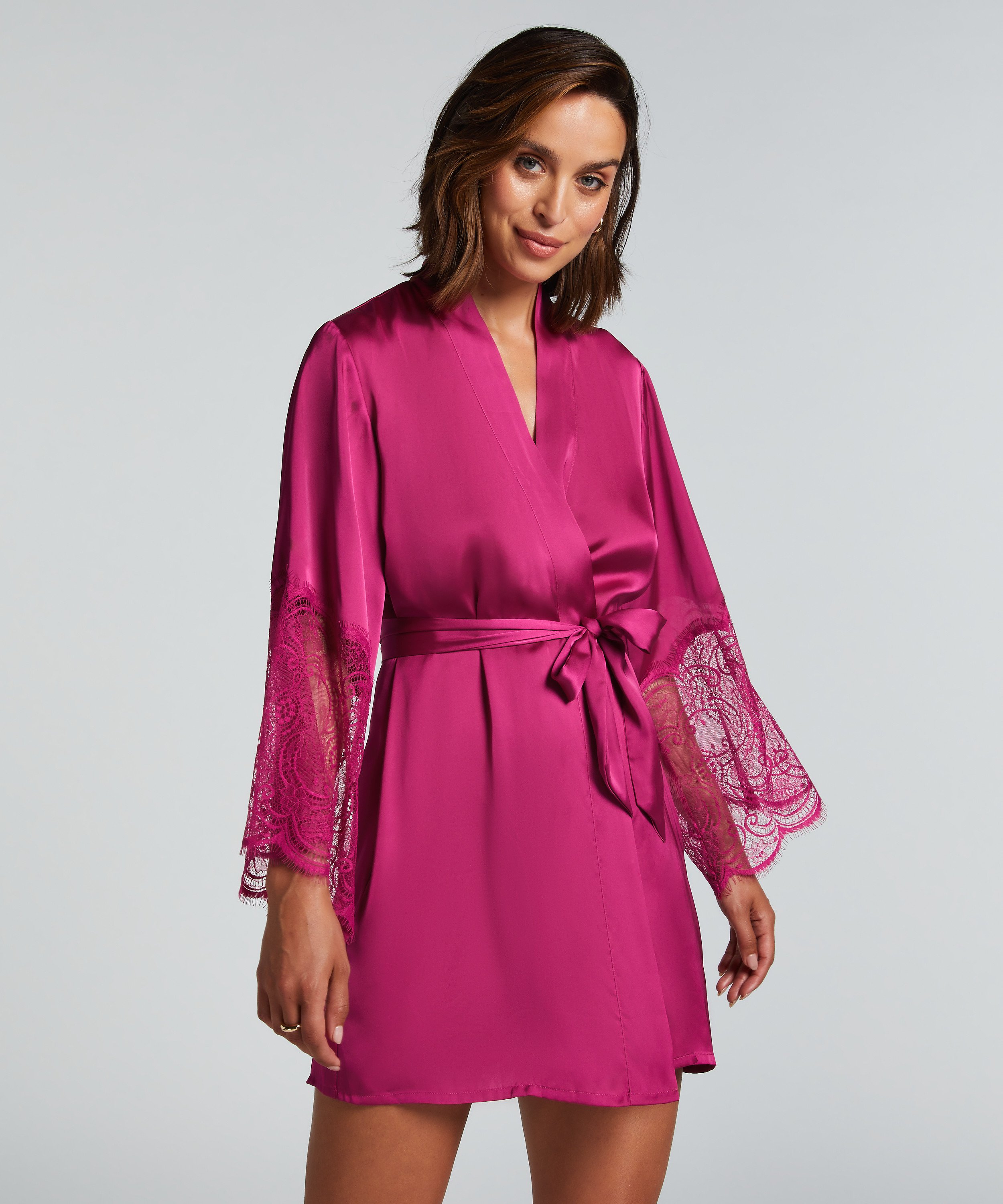Kimono Satin, Rose, main