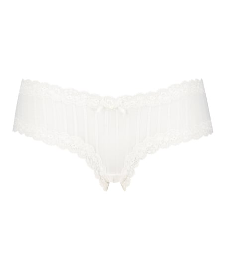 Slip br&eacute;silien V-shape Mesh, Blanc