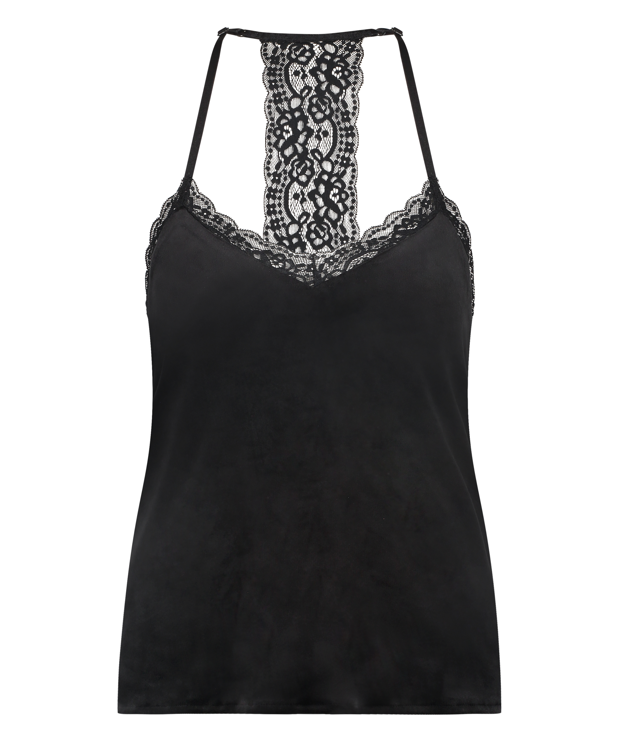 Top Velours Lace, Noir, main