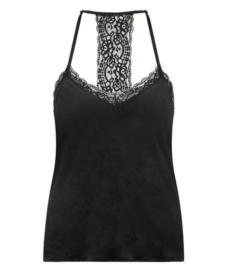 Top Velours Lace, Noir