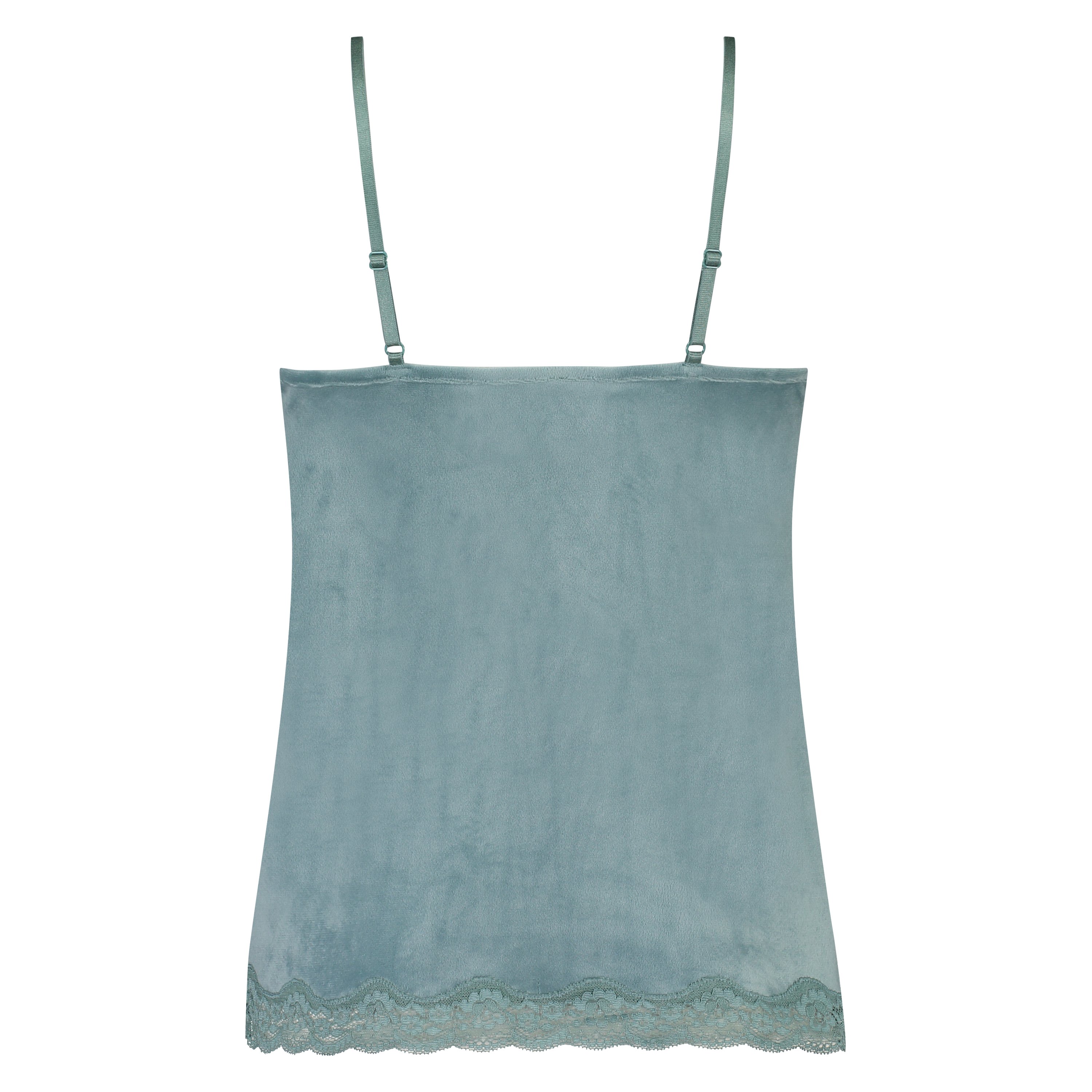 Camisole velours Dentelle, Vert, main