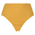 Bas de bikini taille haute échancré Goldenrod, Jaune