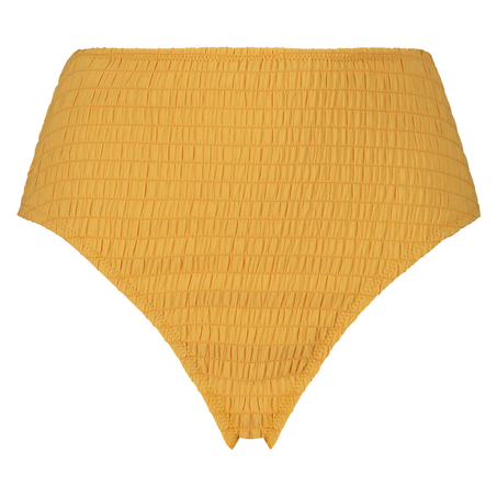 Bas de bikini taille haute échancré Goldenrod, Jaune