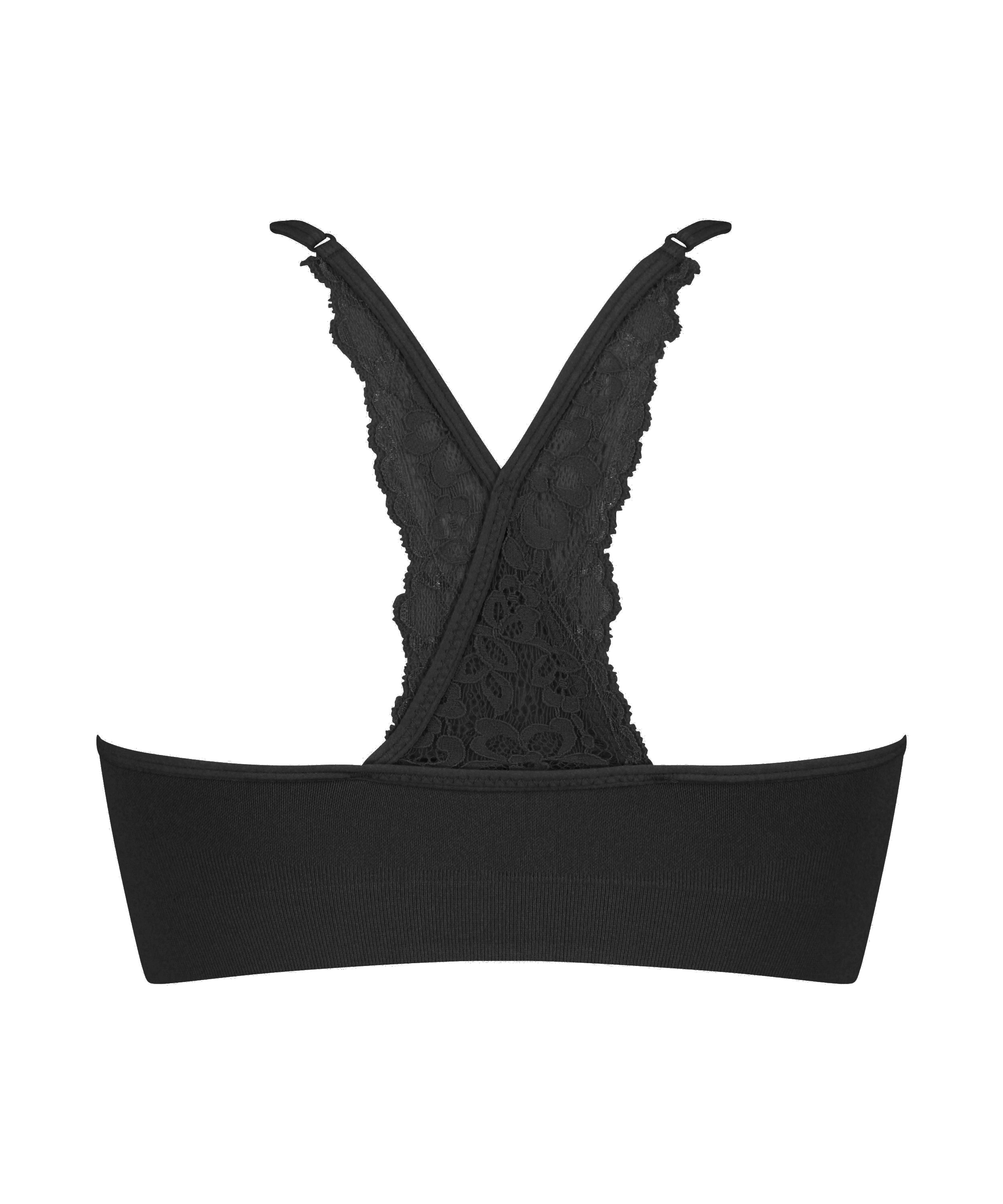 Brassière sans couture Marine, Noir, main