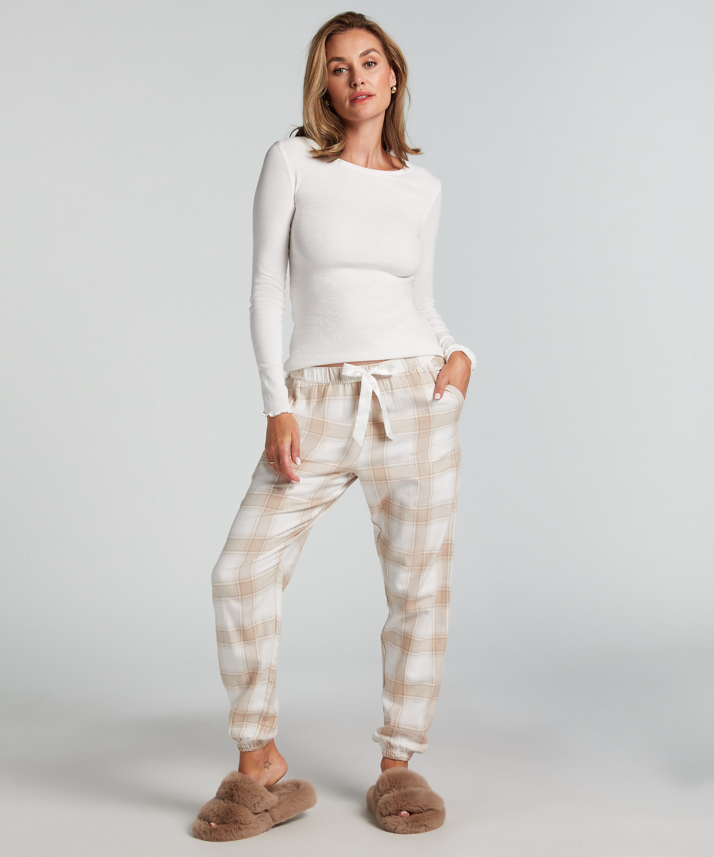 Pantalon de Pyjama Flanel, Beige Pantalon de Pyjama Flanel, Beige