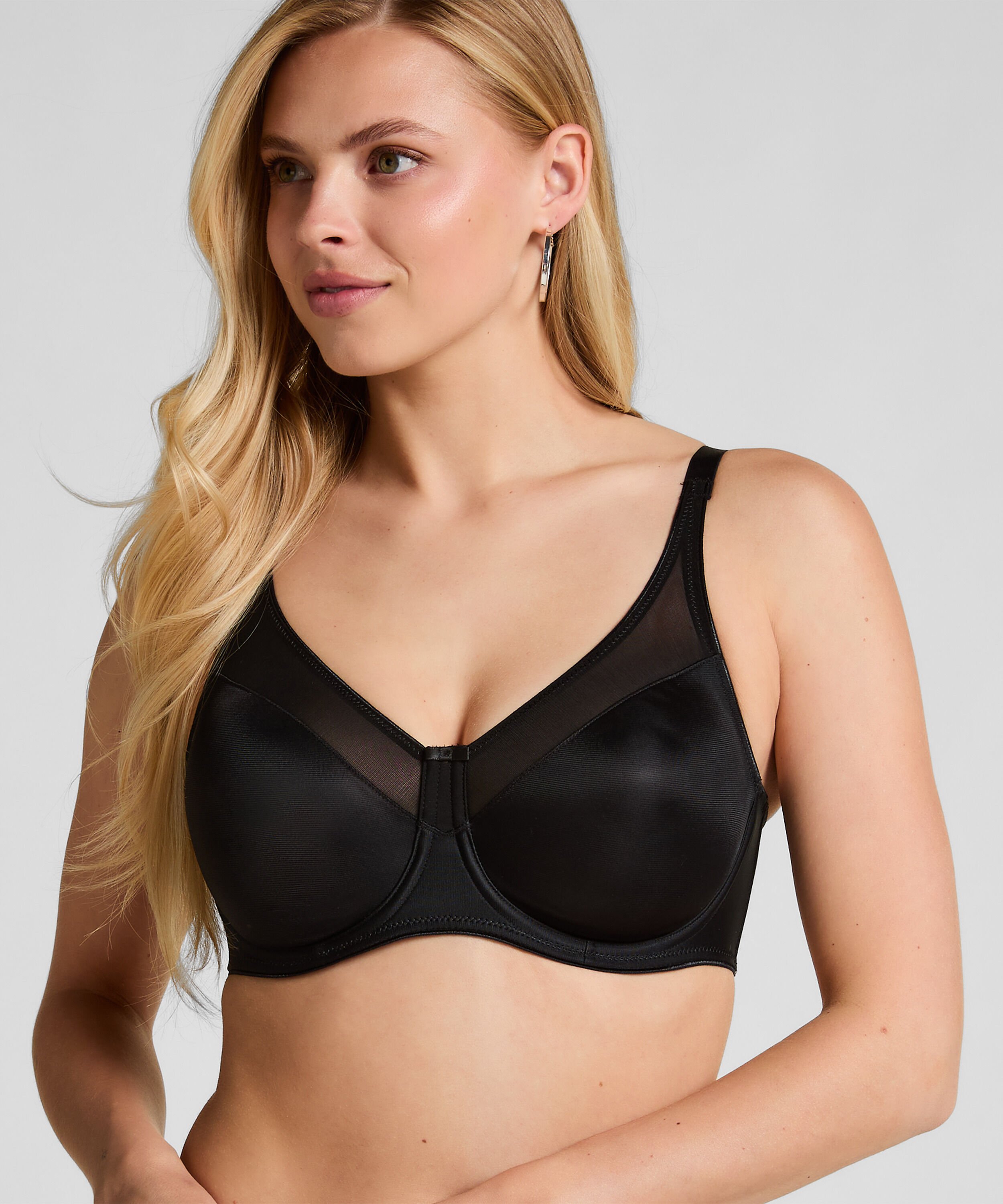 Soutien-gorge &agrave; armatures non-pr&eacute;form&eacute; minimiseur Nina, Noir