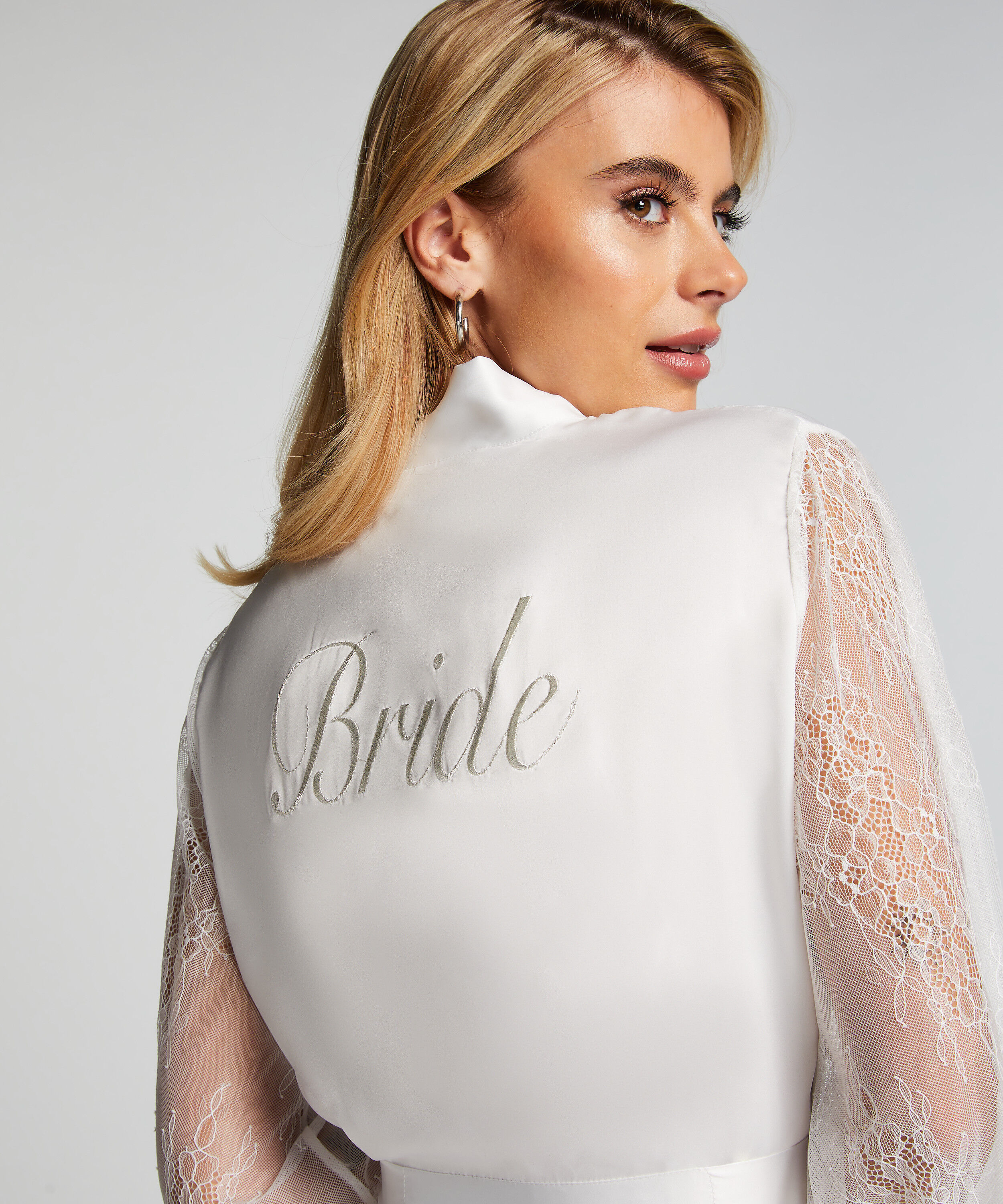 Kimono Satin Bride, Blanc
