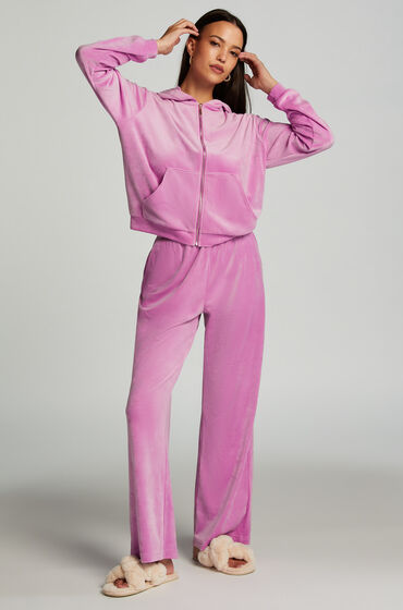 hunkemöller pantalon de pyjama velours rose