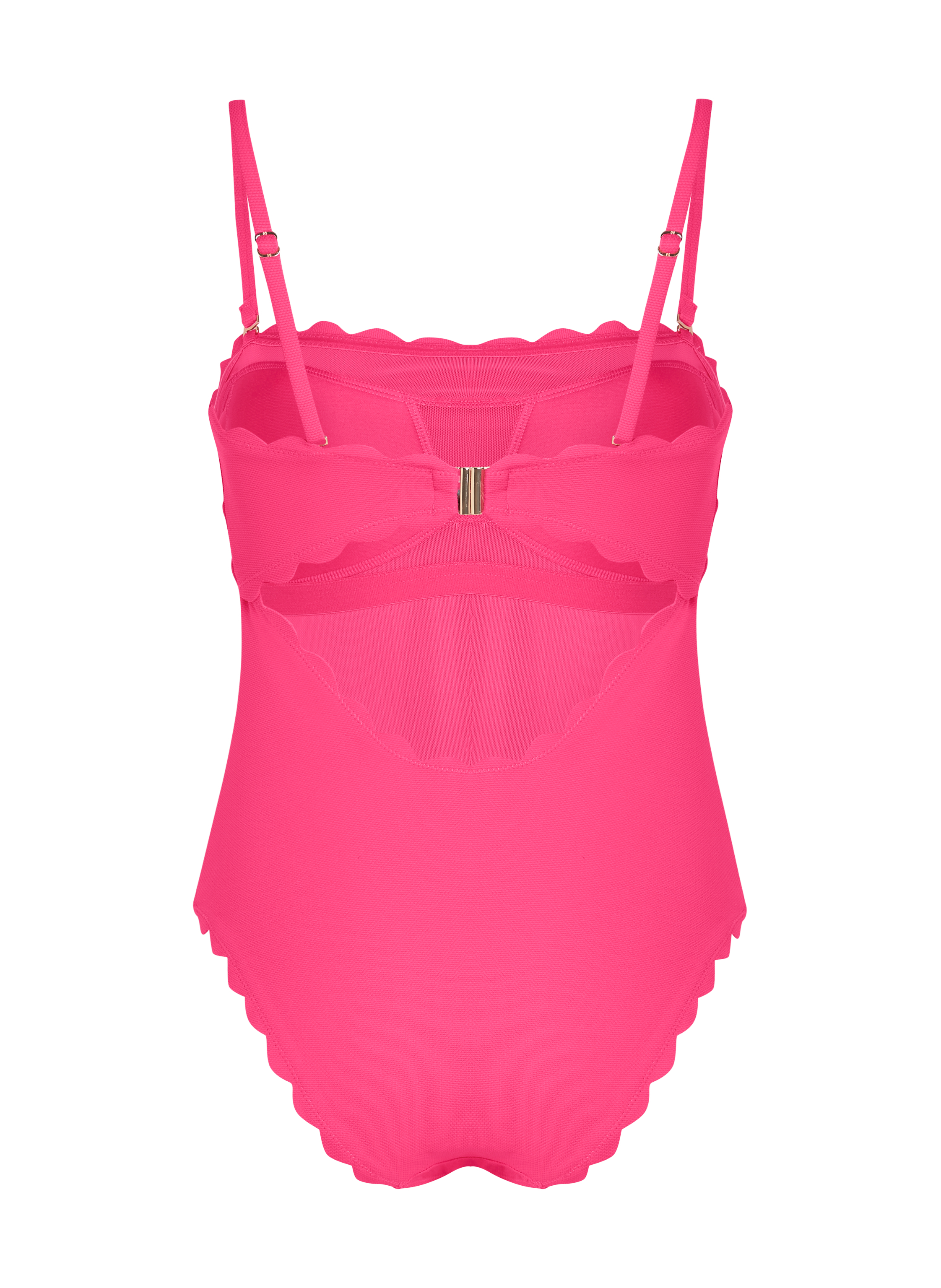 Maillot de bain Bandeau Scallop, Rose, main