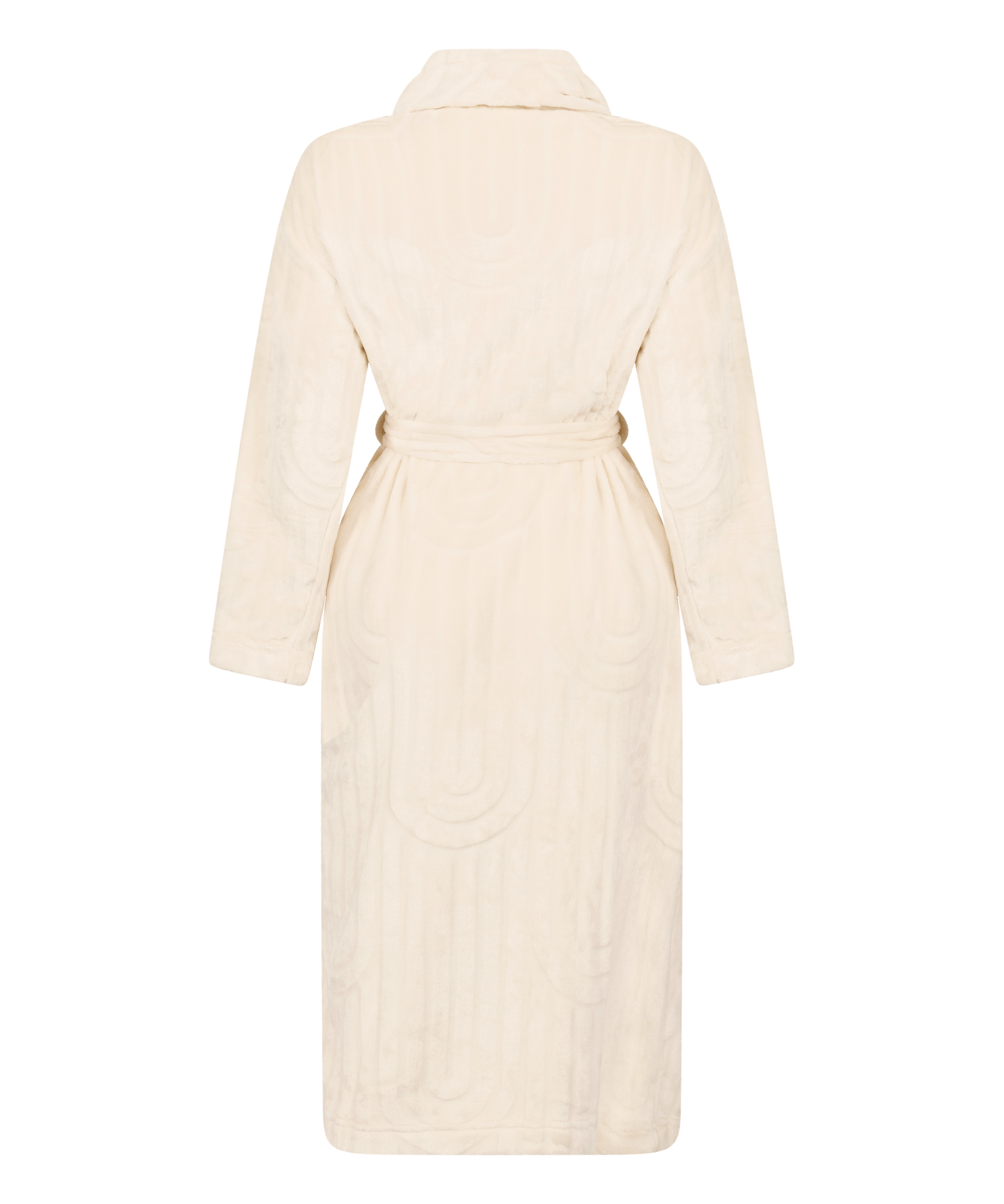 Robe de chambre longue en Fleece, Blanc, main