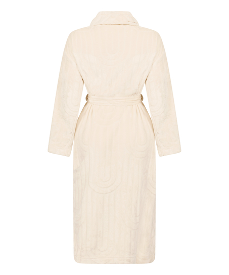 Robe de chambre longue en Fleece, Blanc