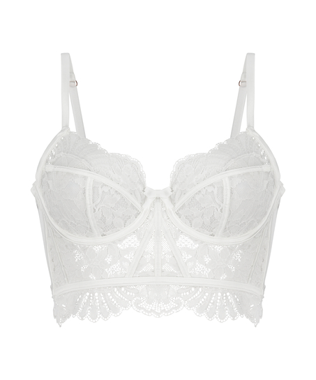 Soutien-gorge non-rembourré à armatures préformé longline Jamie, Blanc