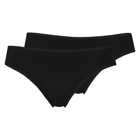 Lot de 2 slip Kim Cotton, Noir