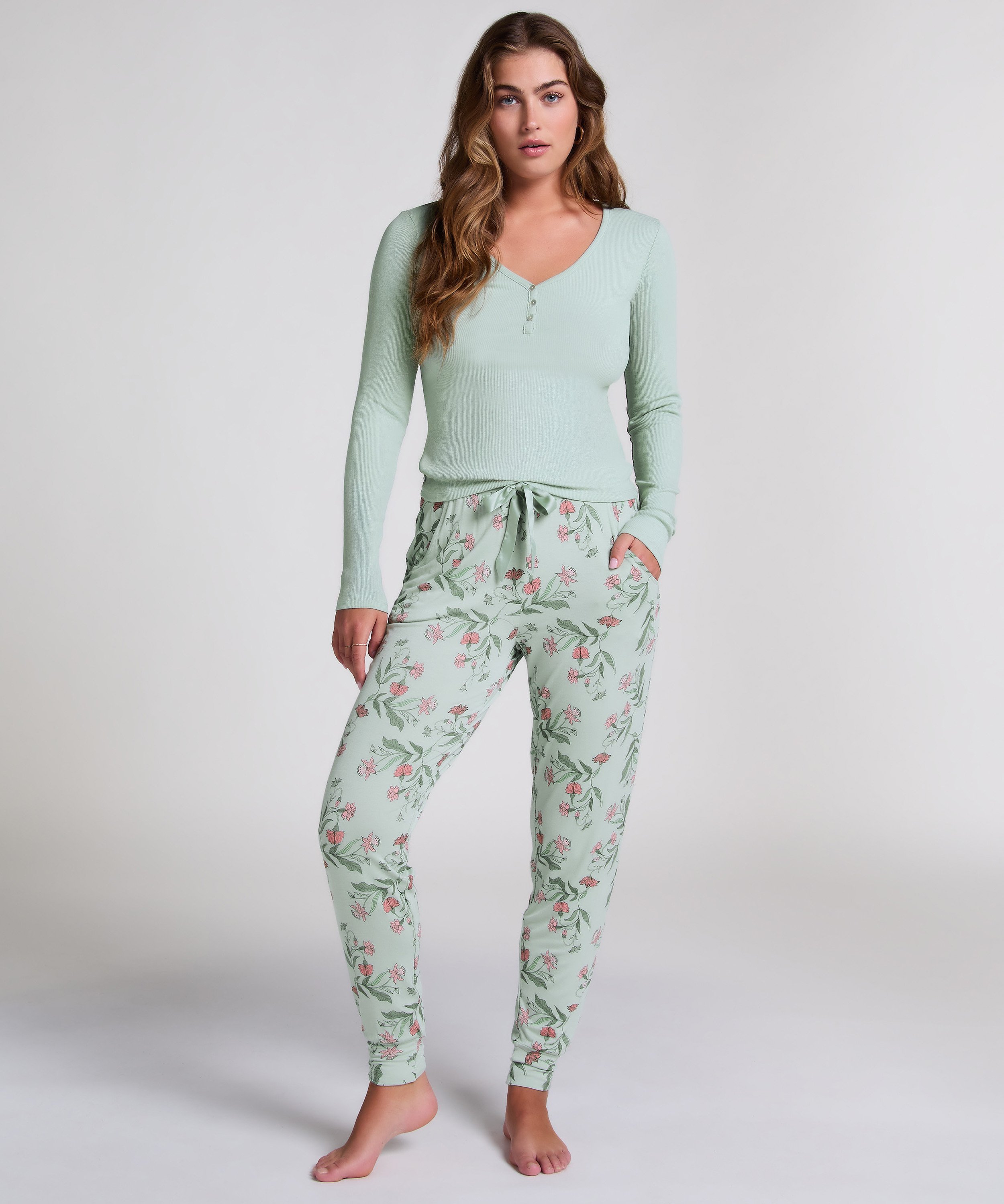 Haut de pyjama, Vert, main