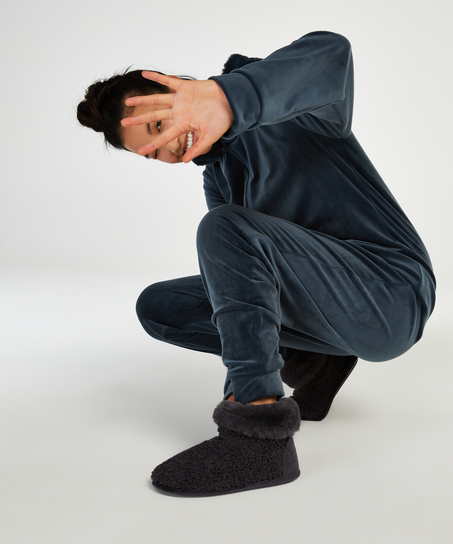 Pantoufles Teddy, Gris