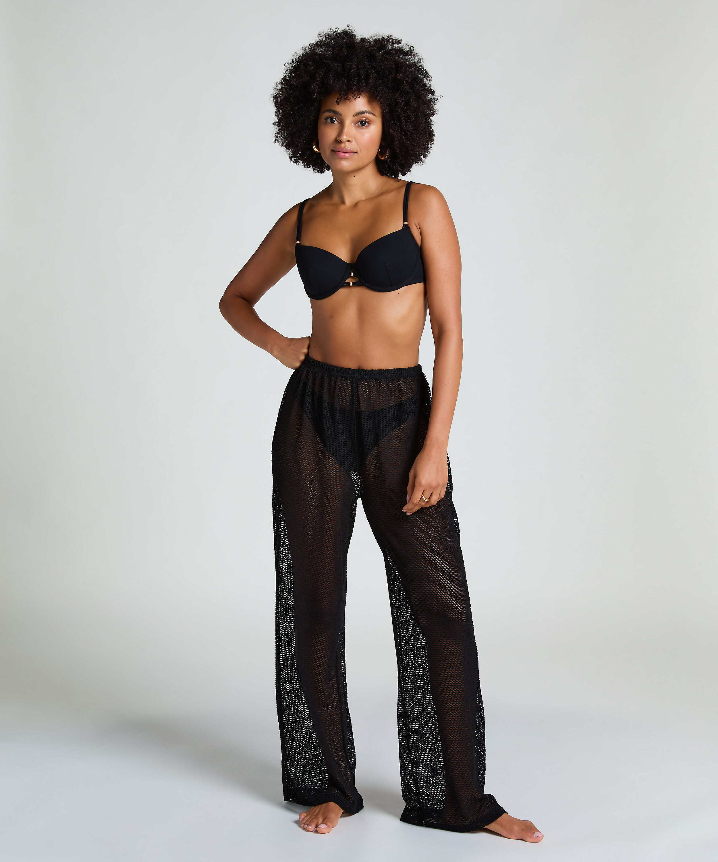 Pantalon de plage en maille, Noir
