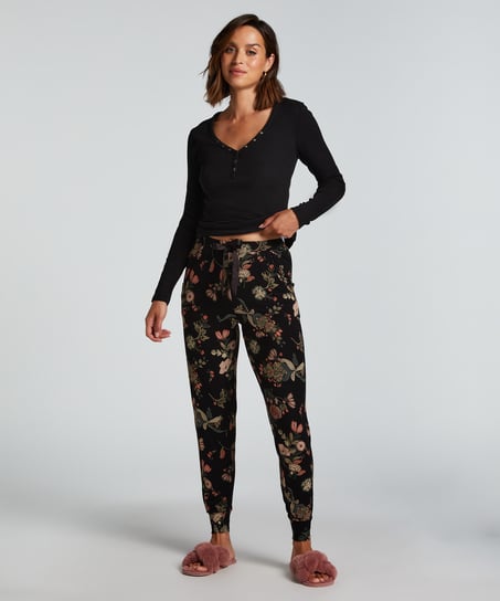 Pantalon de pyjama Jersey, Noir