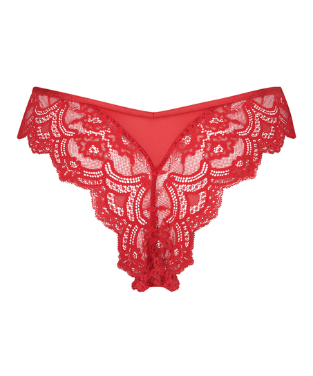 Slip brésilien échancré Heather, Rouge
